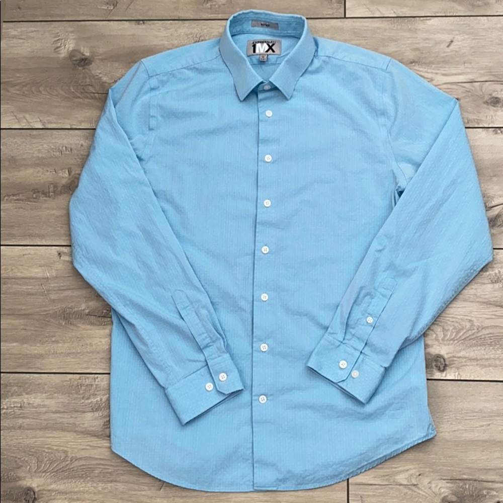 EXPRESS 1MX FITTED Men’s Dress Shirt Size M 15 1/2